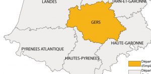 carte Hautes-Pyrénées, Pyrénées-Atlantiques, Gers et Haute-Garonne