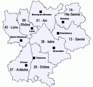 carte Rhône Alpes