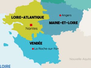 carte Vendée, Loire Atlantique, Maine-et-Loire