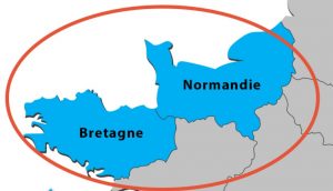 carte Normandie et Bretagne
